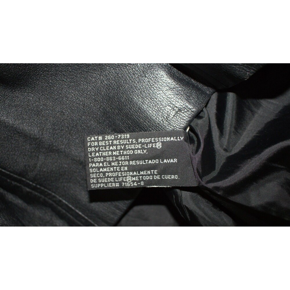 Jacqueline‎ Ferrar Womens Size Large Black Leather Full Zip Jacket Coat Y2K - Picture 10 of 12
